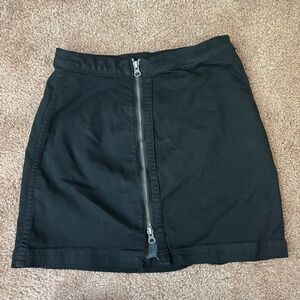 Women’s 6 Free People Green Black Zip Pencil Skirt Casual